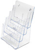 A Picture of product DEF-77441 deflecto® Multi Compartment DocuHolder®,  Four Compartments, 9-1/4w x 7d x 13-1/2h, Clear