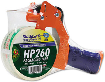 Duck® Bladesafe® Antimicrobial Tape Dispenser,  3" Core, Metal/Plastic, Orange