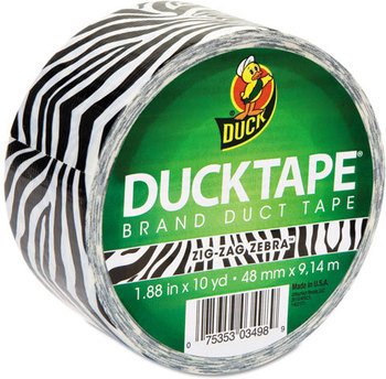 Duck® Colored Duct Tape,  9 mil, 1.88" x 10 yds, 3" Core, Zebra