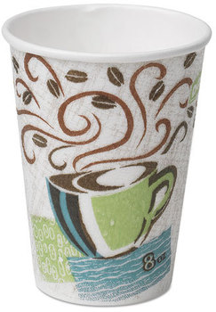 Dixie® PerfecTouch® Insulated Paper Hot Cups. 8 oz. Coffee Haze Design. 25 cups/sleeve, 20 sleeves/case.
