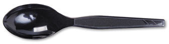 Dixie® Plastic Cutlery,  Heavy Mediumweight Teaspoons, Black, 100/Box