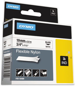 DYMO® Rhino Industrial Label Cartridges,  3/4" x 11 1/2 ft, White/Black Print
