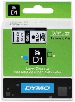 DYMO® D1 Polyester High-Performance Labels,  3/4" x 23 ft, Black on White