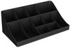 A Picture of product EMS-COMORGBLK Mind Reader 11-Compartment Coffee Condiment Organizer,  18 1/4 x 6 5/8 x 9 7/8, Black
