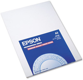 Epson® Premium Photo Paper,  68 lbs., High-Gloss, 11-3/4 x 16-1/2, 20 Sheets/Pack