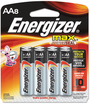 Energizer® MAX® Alkaline Batteries,  AA, 8 Batteries/Pack