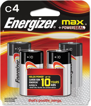 Energizer® MAX® Alkaline Batteries,  C, 4 Batteries/Pack