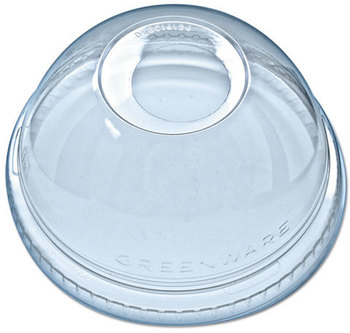 Fabri-Kal® Kal-Clear® and Nexclear® Drink Cup Lid Dome with 1" Hole,  F/5-24 oz Cups, Clear, 1000/Carton