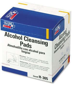 First Aid Only™ Alcohol Cleansing Pads,  Dispenser Box, 100/Box