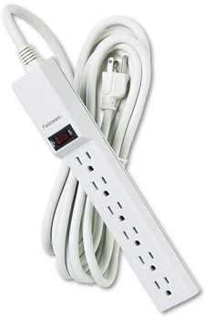 Fellowes® Six-Outlet Power Strip 6 Outlets, 15 ft Cord, Platinum