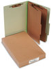 A Picture of product ACC-16046 ACCO Pressboard Classification Folders 3" Expansion, 2 Dividers, 6 Fasteners, Legal Size, Leaf Green Exterior, 10/Box