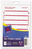 A Picture of product AVE-05201 Avery® Printable 4" x 6" - Permanent File Folder Labels 0.69 3.44, White, 7/Sheet, 36 Sheets/Pack, (5201)