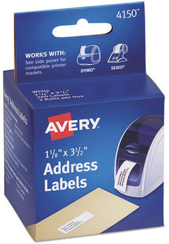 Avery® Multipurpose Thermal Labels 1.13 x 3.5, White, 130/Roll, 2 Rolls/Pack