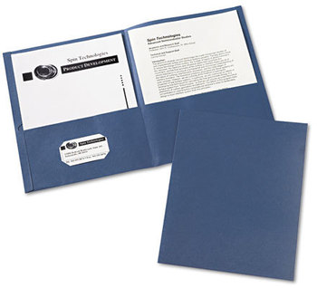 Avery® Two-Pocket Folder 40-Sheet Capacity, 11 x 8.5, Dark Blue, 25/Box