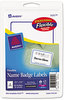 A Picture of product AVE-5151 Avery® Flexible Adhesive Name Badge Labels 3.38 x 2.33, White/Blue Border, 40/Pack
