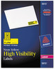 A Picture of product AVE-5972 Avery® High-Visibility ID Labels Permanent Laser 1 x 2.63, Neon Yellow, 750/Pack