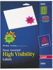 A Picture of product AVE-5995 Avery® High-Visibility ID Labels Laser Printers, 2.25" dia, Assorted, 12/Sheet, 15 Sheets/Pack