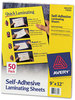 A Picture of product AVE-73601 Avery® Clear Self-Adhesive Laminating Sheets 3 mil, 9" x 12", Matte 50/Box