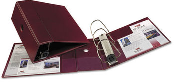 Avery® Heavy-Duty Non-View Binder with DuraHinge® and One Touch EZD® Rings Three Locking Thumb Notch, 5" Capacity, 11 x 8.5, Maroon