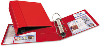 Avery® Heavy-Duty Non-View Binder with DuraHinge® and One Touch EZD® Rings Locking 3 4" Capacity, 11 x 8.5, Red