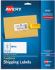 A Picture of product AVE-8163 Avery® Shipping Labels with TrueBlock® Technology w/ Inkjet Printers, 2 x 4, White, 10/Sheet, 25 Sheets/Pack