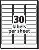 A Picture of product AVE-8660 Avery® Matte Clear Easy Peel® Mailing Labels with Sure Feed® Technology w/ Inkjet Printers, 1 x 2.63, 30/Sheet, 25 Sheets/Pack