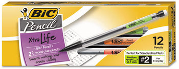 BIC® Mechanical Pencil Xtra Life,  .7mm, Clear, Dozen