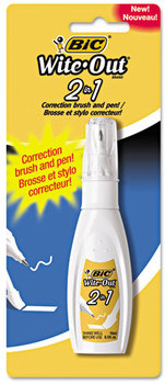 BIC® Wite-Out® Brand 2 in 1 Correction Fluid,  15 ml Bottle, White