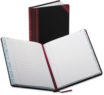 Boorum & Pease® Record and Account Book with Black and Red Cover,  Record Rule, Black/Red, 300 Pages, 9 5/8 x 7 5/8