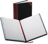 A Picture of product BOR-38300R Boorum & Pease® Record and Account Book with Black and Red Cover,  Record Rule, Black/Red, 300 Pages, 9 5/8 x 7 5/8