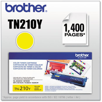 Brother BRTTN210BK, BRTTN210C, BRTTN210M, BRTTN210Y Toner,  Yellow