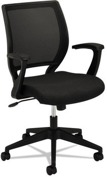 basyx® VL521 Mesh Mid-Back Task Chair,  Mesh Back, Fabric Seat, Black