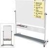 A Picture of product BVC-QR5203 MasterVision® Revolver Easel,  35 2/5w x 47 1/5h, 80"h Easel, White/Silver