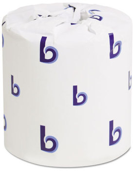 Boardwalk® One-Ply Toilet Tissue,  1000 Sheets, White, 96 Rolls/Carton