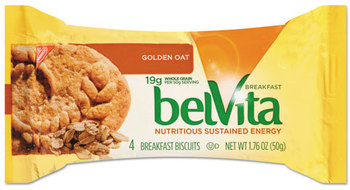 Nabisco® belVita Breakfast Biscuits,  Golden Oat, 1.76 oz Pack, 64/Case.