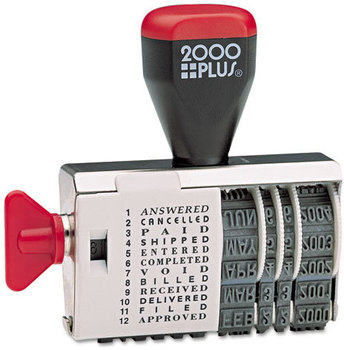 2000 PLUS® Dial-N-Stamp,  12 Phrases, 1 1/2 x 1/8