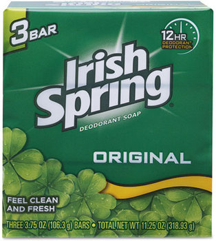 Irish Spring® Bar Soap,  Clean Fresh Scent, 3.75oz, 18/Carton