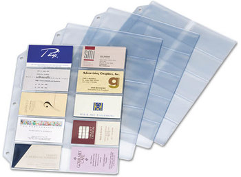 Cardinal® Vinyl Business Card Refill Pages,  Holds 200 Cards, Clear, 20 Cards/Sheet, 10/Pack