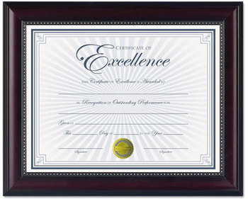 DAX® Prestige Document Frame,  Rosewood/Black, Gold Accents, Certificate, 8 1/2 x 11