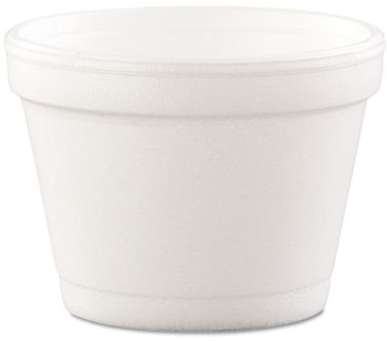 Dart® Foam Container,  Foam, 4oz, White, 50 Containers/Sleeve, 20 Sleeves/Case. 1,000 Containers/Case.