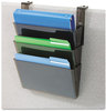 A Picture of product DEF-73502RT deflecto® Docupocket® Three-Pocket File Partition Set with Brackets,  Letter, Smoke