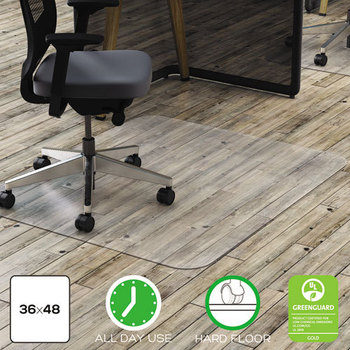 deflecto® Clear Polycarbonate All Day Use Chair Mat,  36 x 48