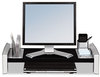 A Picture of product FEL-8037401 Fellowes® Professional Series Flat Panel Workstation 25.88" x 11.5" 2.5" to 4.5", Black/Silver, Supports 40 lbs