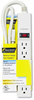 A Picture of product FEL-99000 Fellowes® Six-Outlet Power Strip 6 Outlets, 4 ft Cord, Platinum