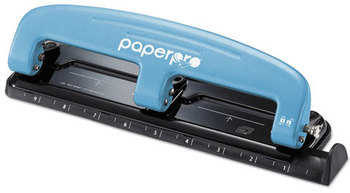 PaperPro® inPRESS™ 12 Three-Hole Punch,  12-Sheet Capacity, Blue/Black