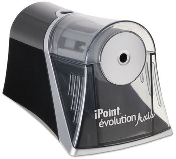 iPoint® Evolution Axis Pencil Sharpener,  Black/Silver, 4 1/4 w x 7d x 4 3/4h