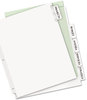 A Picture of product AVE-11221 Avery® Insertable Big Tab™ Dividers 5-Tab, Single-Sided Copper Edge Reinforcing, 11.13 x 9.25, White, Clear Tabs, 1 Set