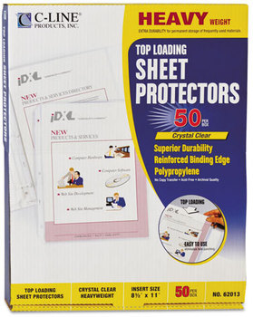 C-Line® Polypropylene Sheet Protector,  Clear, 2", 11 x 8 1/2, 50/BX
