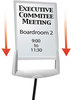 A Picture of product DBL-558957 Durable® Sherpa® Infobase Sign Stand,  Acrylic/Metal, 40"-60" High, Gray