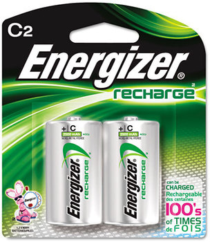 Energizer® NiMH Rechargeable Batteries,  C, 2 Batteries/Pack